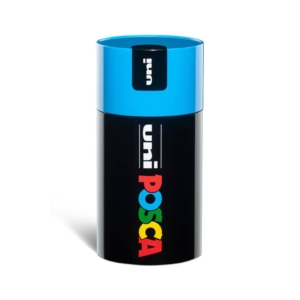 Pennarelli a tempera Uni Ball Uniposca in Gift Box - punta media Colori Assortiti - tappo barattolo Azzurro - M 84008639 (conf.18)