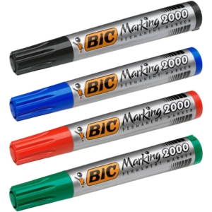 Pennarelli indelebili BIC Marking 2000 punta conica 4,95 mm - Assortiti (conf.4)