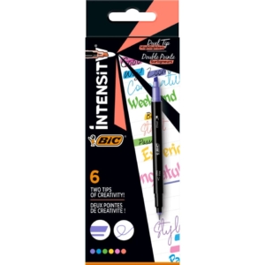 Evidenziatori con Fineliner BIC Intensity Dual Tip - Assortiti (conf.6)