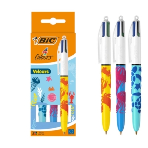 Penne a sfera a scatto BIC 4 Colours 1 mm - velours - 992579 (conf.3)