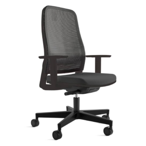Sedia semidirezionale ergonomica con braccioli rivestimento PPL ignifugo synchro Titan Unisit Nero - TTN/BR2/IN