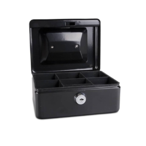 Cassetta portadenaro in metallo con serratura 152x80x115 mm Donau Nero