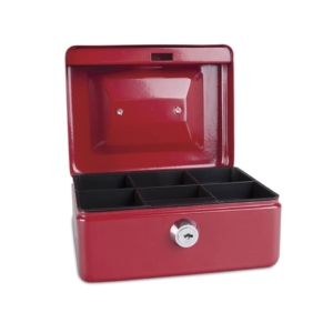 Cassetta portadenaro in metallo con serratura 152x80x115 mm Donau Rosso