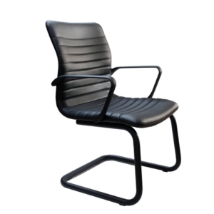 Poltrona direzionale interlocutore su slitta similpelle Euterpe Unisit Nero EPV/KN