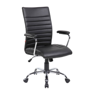 Poltrona direzionale Serena Group San Francisco in PU con braccioli - Nero E8234MK