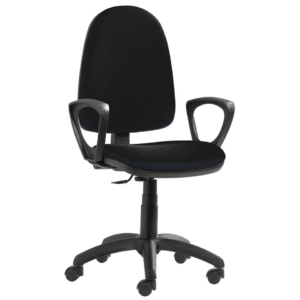 Poltrona operativa Sofia CPM in tessuto acrilico Seditaly con braccioli fissi Nero - SFGAC00B3C011