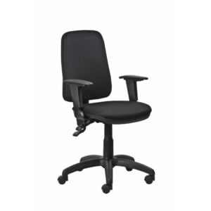 Poltrona operativa Ariel Back-system in tessuto ignifugo Seditaly con braccioli regolabili Nero - ARGMC4C0DB833