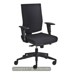 Poltrona semi-direzionale Aura Syncro Seditaly tessuto ignifugo Nero braccioli regolabili - AUG0S1SEGB833