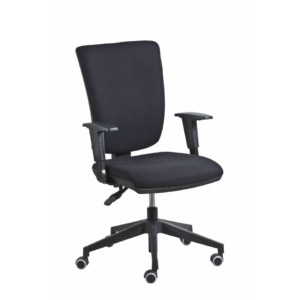 Poltrona semi-direzionale Comfort Seditaly tessuto ignifugo Nero braccioli regolabili - CMG0C4E0GB833