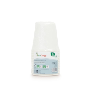 Bicchieri in fibre vegetali ecoCanny bio-compostabili Bianco 370 cc ECO'C370 (conf.15)