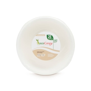 Ciotole bio-compostabili ecoCanny Take Away Bianco Ø205x60 mm - ECO'205CA (conf.25)