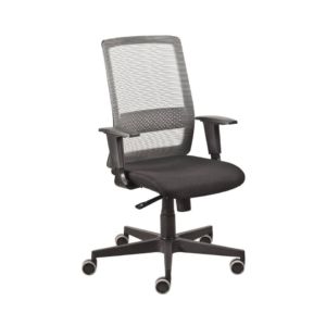 Poltrona semi-direzionale Olimpia Syncro Seditaly tessuto ignifugo Nero braccioli regolabili - OLG0T4TEGB833