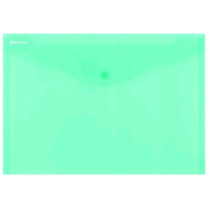 Buste con bottone in PPL ecologico Donau formato A4 Verde - 8544001PL-06 (conf.12)