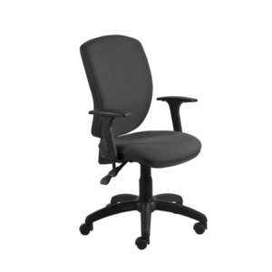 Poltrona operativa Mirage Back-system in tessuto ignifugo Seditaly con braccioli fissi Nero - MRG0C3Q0CB833