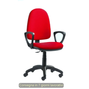 Poltrona operativa Sofia CPM in tessuto acrilico Seditaly con braccioli fissi Rosso - SFGAC00B3C002