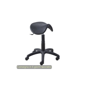 Sgabello tecnico a sella Mount 50 in PU integrale e lavabile Nero Seditaly medio MTG2F6PL0PU01