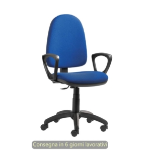 Poltrona operativa Sofia CPM in tessuto acrilico Seditaly con braccioli fissi Blu - SFGAC00B3C006