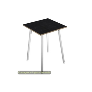 Tavolo alto Skinny Metal 80x80xh.105 cm con gambe metalliche Bianche Artexport piano Nero - 6401-DJC-8C-AN