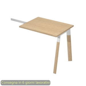 Allungo reversibile per scrivanie K73 Wood 60x80xh.74,4 cm gambe legno e met. Bianco Artexport piano Rovere W-ALL-C-AM