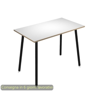 Tavolo alto Skinny Metal 140x80xh.105 cm con gambe metalliche Nere Artexport piano Bianco - 6402-DJC-3C-AQ