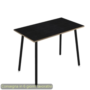 Tavolo alto Skinny Metal 140x80xh.105 cm con gambe metalliche Nere Artexport piano Nero - 6402-DJC-8C-AQ
