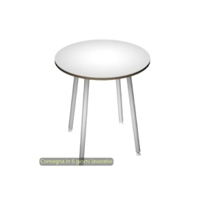 Tavolo rotondo Skinny Metal Ø100xh.74,4 cm con gambe metalliche Bianche Artexport piano Bianco - 6410-DJD-3C-AN