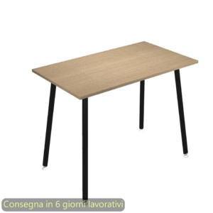 Tavolo alto Skinny Metal 180x80xh.105 cm con gambe metalliche Nere Artexport piano Rovere - 6405-DJC-C-AQ