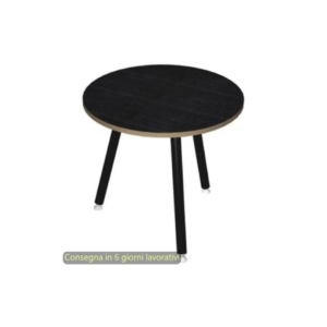 Tavolo rotondo Skinny Metal Ø80xh.74,4 cm con gambe metalliche Nere Artexport piano Nero - 6408-DJA-8C-AQ