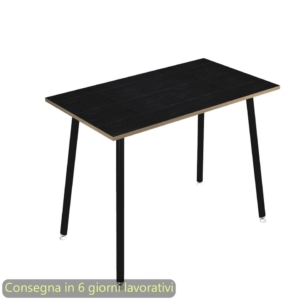 Tavolo alto Skinny Metal 180x80xh.105 cm con gambe metalliche Nere Artexport piano Nero - 6405-DJC-8C-AQ