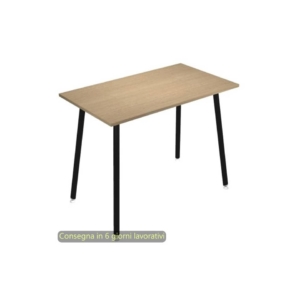 Tavolo alto Skinny Metal 160x80xh.105 cm con gambe metalliche Nere Artexport piano Rovere - 6403-DJC-C-AQ