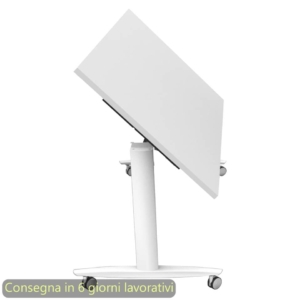 Tavolo multifunzione Taxi - 160x80xh.73,7 cm - con ruote - gambe metalliche Bianche Artexport piano Bianco