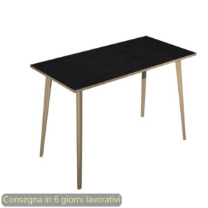 Tavolo alto Woody 160x80xh.105 cm con gambe Rovere Artexport piano Nero 6403-DKC-8C-AQ