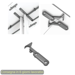 Ganci di collegamento tavoli Taxi - escluso 180 - Artexport Grigio alluminio - 3-CMAC0004-EB (conf.4)