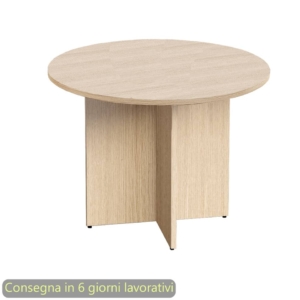 Tavolo riunione rotondo Flex con gambe a croce Rovere Artexport Ø100xh.73 cm PR10+PRPC/C