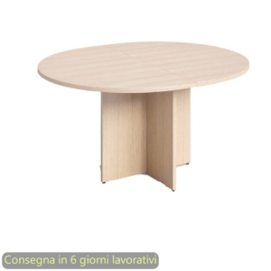 Tavolo riunione rotondo Flex con gambe a croce Rovere Artexport Ø120xh.73 cm PR12+PRPC/C