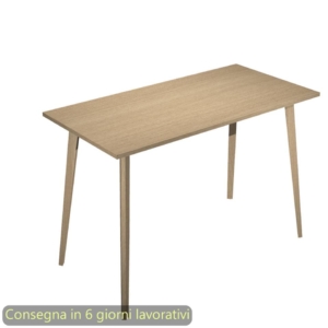 Tavolo alto Woody 120x80xh.105 cm con gambe Rovere Artexport piano Rovere 6404-DKC-C-AQ