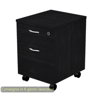 Cassettiera con ruote Artexport Presto 1 cassetto + 1 classificatore - 41,8x52xh.59,5 cm Nero venato frassino