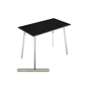 Tavolo alto Skinny Metal 120x80xh.105 cm con gambe metalliche Bianche Artexport piano Nero - 6404-DJC-8C-AN