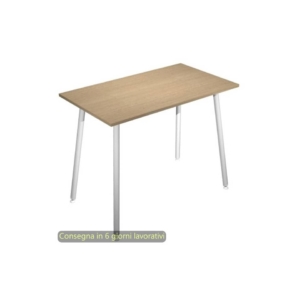 Tavolo alto Skinny Metal 120x80xh.105 cm con gambe metalliche Bianche Artexport piano Rovere - 6404-DJC-C-AN