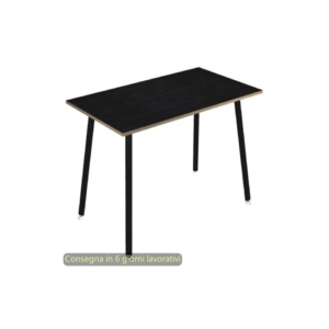 Tavolo alto Skinny Metal 160x80xh.105 cm con gambe metalliche Nere Artexport piano Nero 6403-DJC-8C-AQ