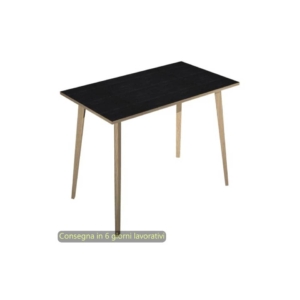 Tavolo alto Woody 140x80xh.105 cm con gambe Rovere Artexport piano Nero 6402-DKC-8C-AQ