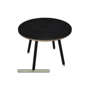 Tavolo rotondo Skinny Metal Ø100xh.74,4 cm con gambe metalliche Nere Artexport piano Nero - 6410-DJA-8C-AQ