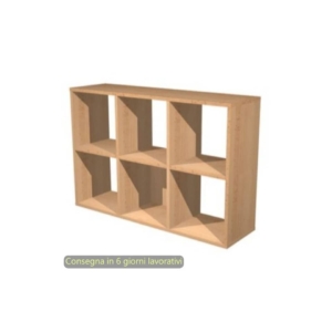 Libreria componibile Maxicolor - 6 caselle - 104x29,2xh.69,8 cm Artexport Faggio - 6MaxC/6