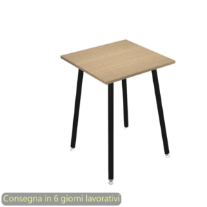 Tavolo alto Skinny Metal 80x80xh.105 cm gambe metallo Nere Artexport piano Rovere - 6401-DJC-C-AQ