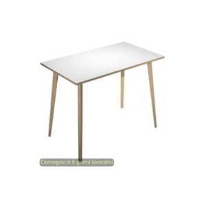 Tavolo alto Woody 140x80xh.105 cm con gambe Rovere Artexport piano Bianco 6402-DKC-3C-AQ