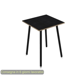 Tavolo alto Skinny Metal 80x80xh.105 cm gambe metallo Nere Artexport piano Nero 6401-DJC-8C-AQ