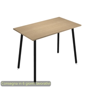 Tavolo alto Skinny Metal 140x80xh.105 cm con gambe metalliche Nere Artexport piano Rovere - 6402-DJC-C-AQ