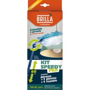 Catturapolvere con manico allungabile Speedy Plus Brillà - 1 manico + 2 piumini - ATT02714A