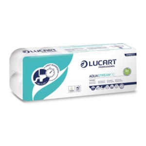 Carta igienica Aquastream in pura cellulosa 2 veli 200 strappi Lucart Professional - 811B67J (conf.10 rotoli)