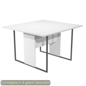 Tavolo riunioni 120x110xh.74,4 cm struttura metallo Antracite Blade Artexport piano Bianco - 424-3-AF